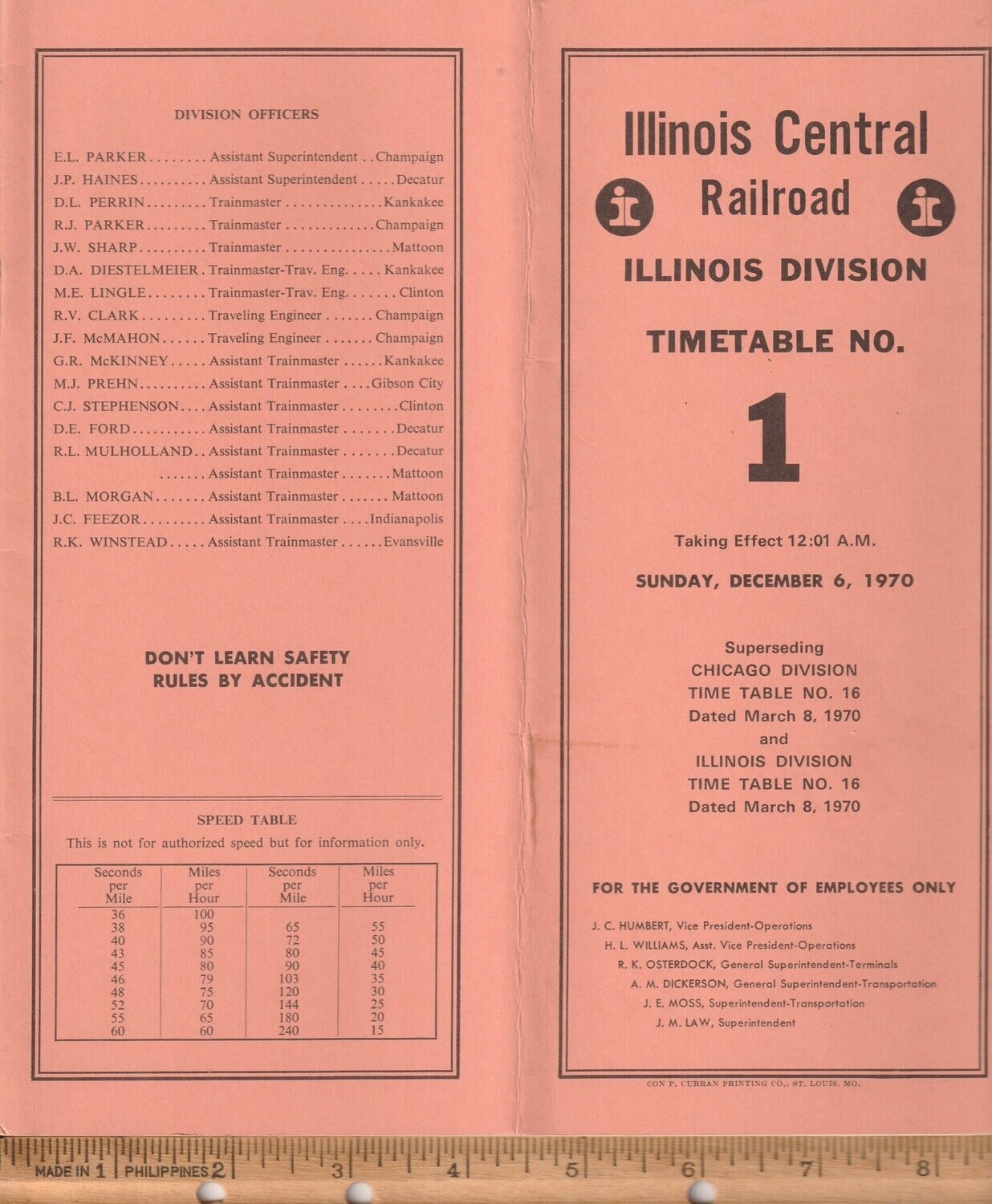 Illinois Central Illinois Division 1970