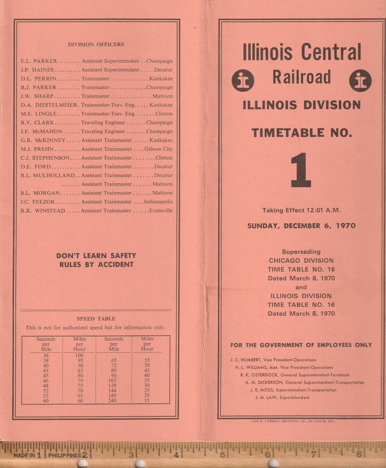 Illinois Central Illinois Division 1970