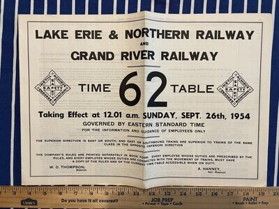 Lake Erie & Northern Railway and Grand River Railway 1954