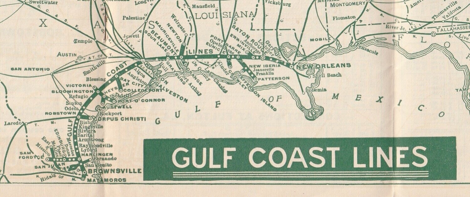Gulf Coast Lines Map 1923