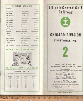 Illinois Central Gulf Chicago Division 1974