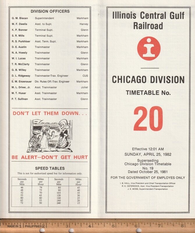Illinois Central Gulf Chicago Division 1982