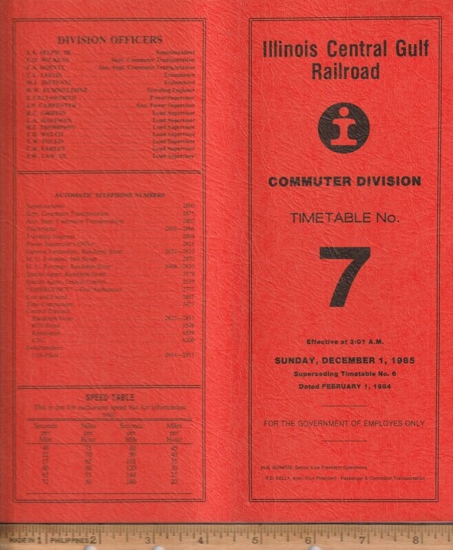 Illinois Central Gulf Commuter Division 1985