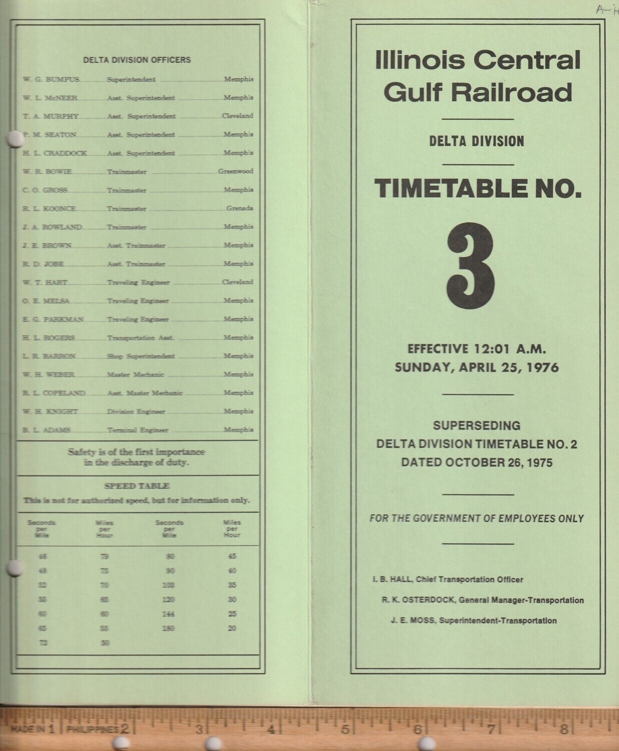 Illinois Central Gulf Delta Division 1976