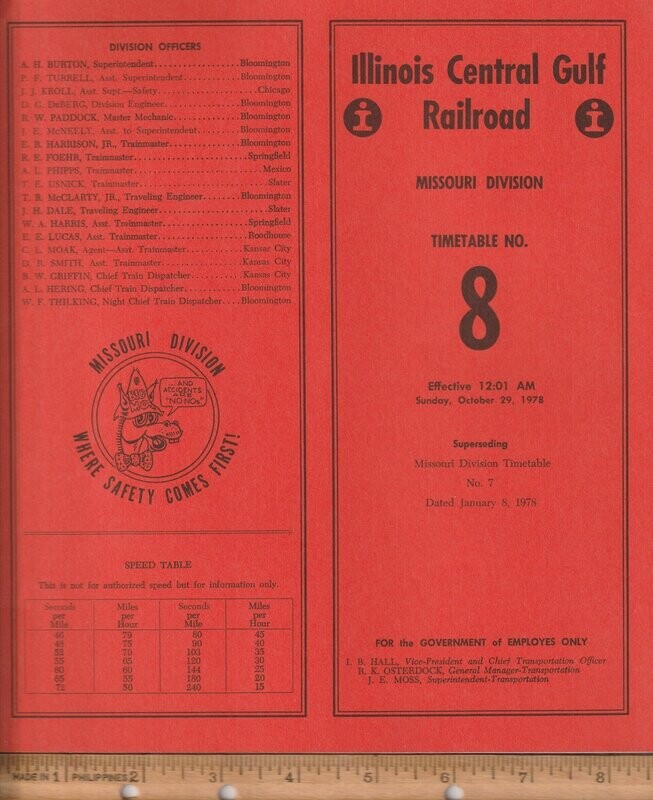 Illinois Central Gulf Missouri Division 1978