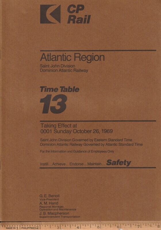 CP Rail Saint John Division and Dominion Atlantic Railway 1969
