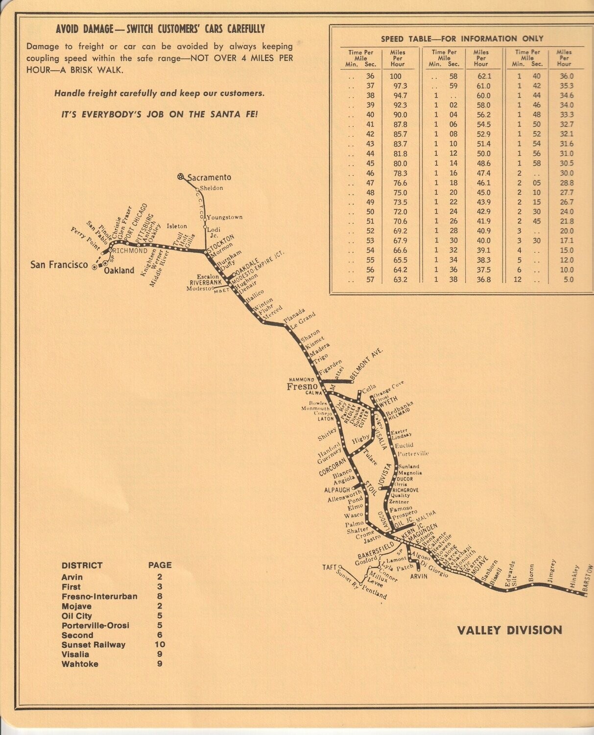 Santa Fe Valley Division Map 1984