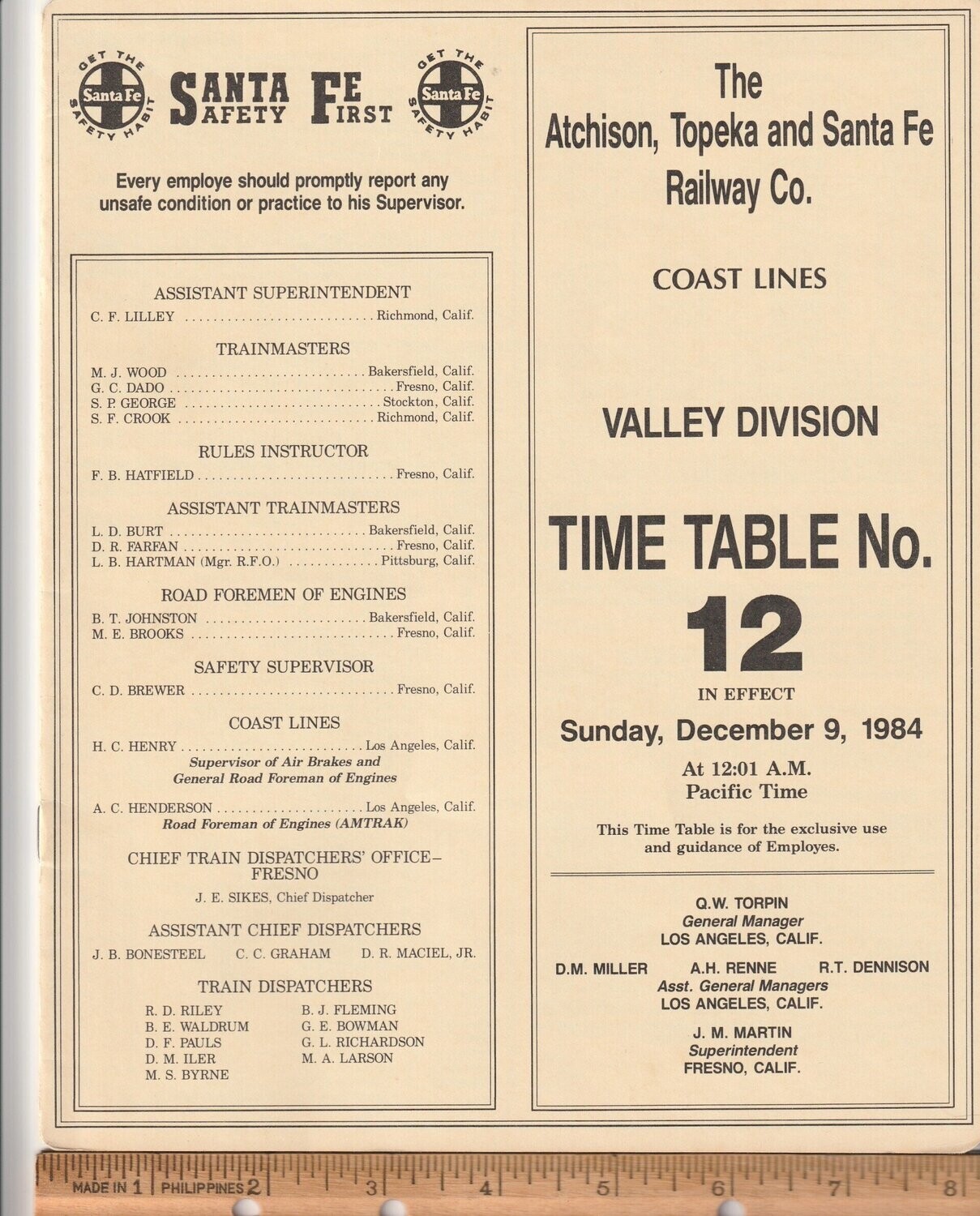 Santa Fe Valley Division 1984