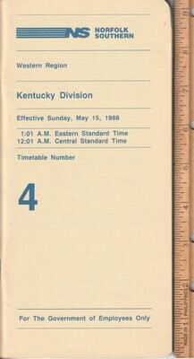 Norfolk Southern Kentucky Division 1988
