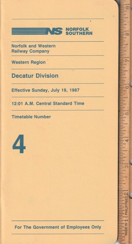 Norfolk Southern Decatur Division 1987