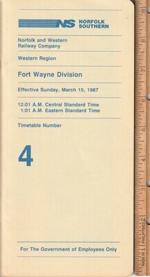 Norfolk Southern Fort Wayne Division 1987