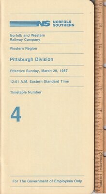 Norfolk Southern Pittsburgh Division 1987
