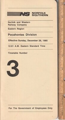 Norfolk Southern Pocahontas Division 1985