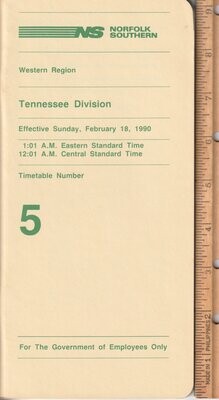 Norfolk Southern Tennessee Division 1990