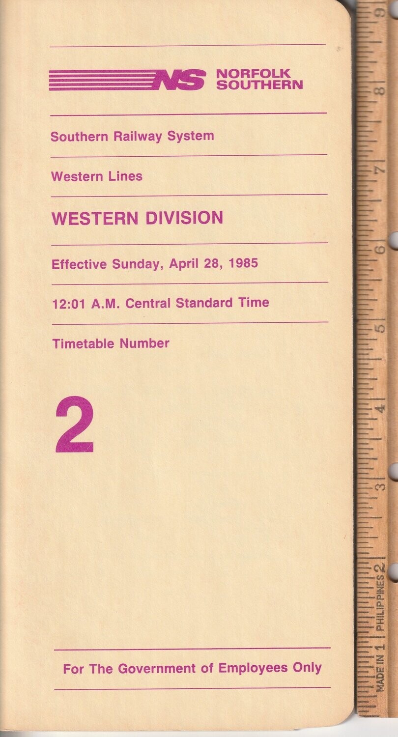 Norfolk Southern Western Division 1985