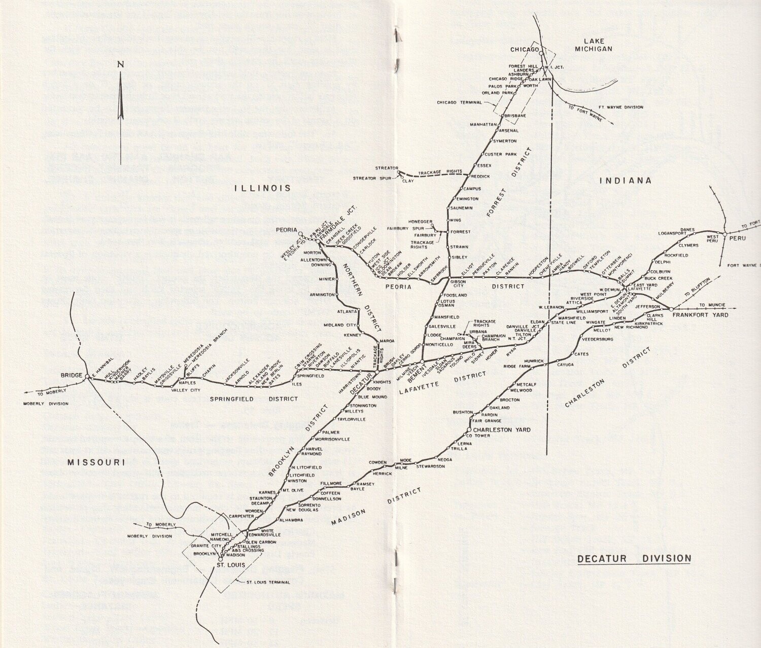 Norfolk Southern Decatur Divison Map 1987