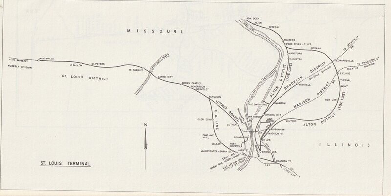 Norfolk Southern St. Louis Terminal Map 1986