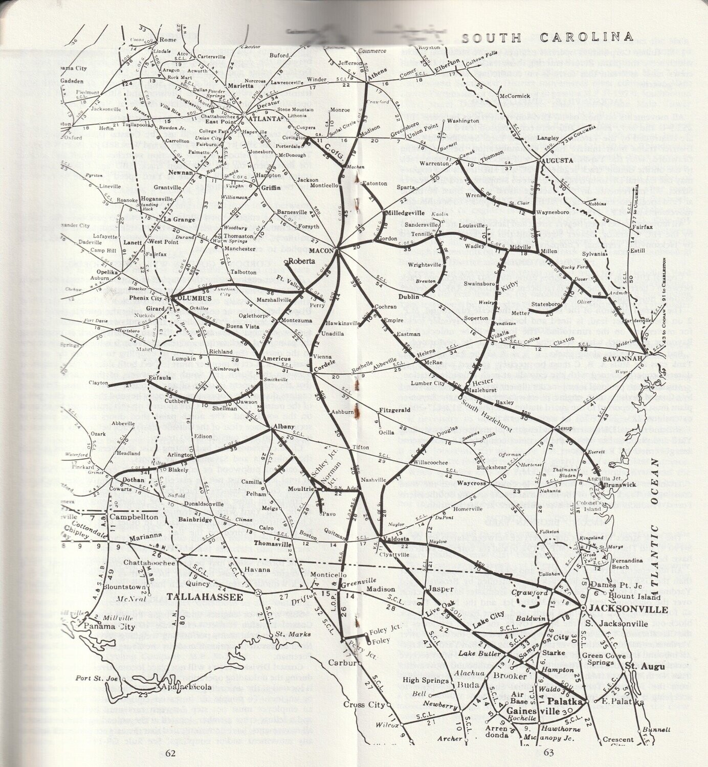Norfolk Southern Coastal Division Map 1985