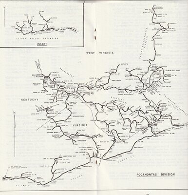 Norfolk Southern Pocahontas Division Map 1985