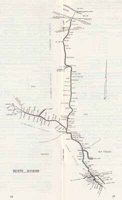 Norfolk Southern Scioto Division Map 1987