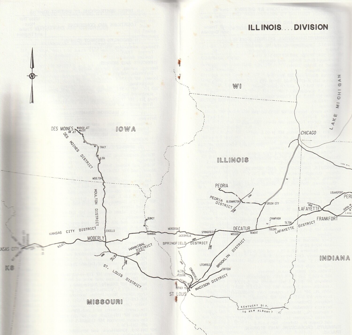 Norfolk Southern Illinois Division Map 1991