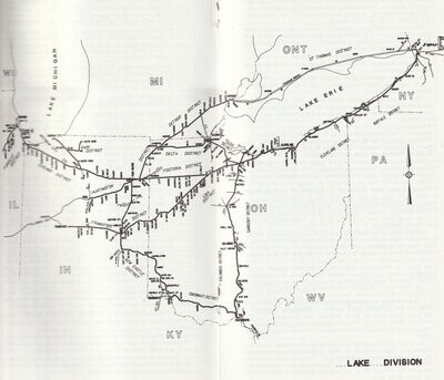 Norfolk Southern Lake Division Map 1990