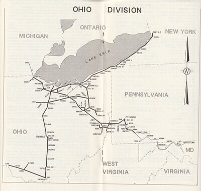 Norfolk Southern Ohio Division Map 1988