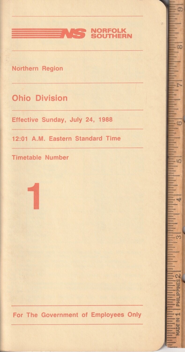 Norfolk Southern Ohio Division 1988