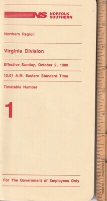 Norfolk Southern Virginia Division 1988
