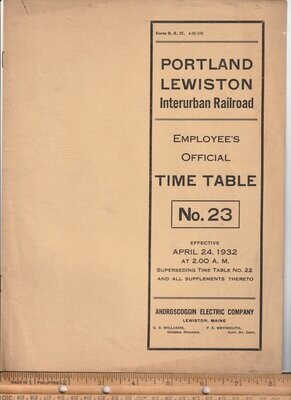 Portland Lewiston Interurban Railroad 1932