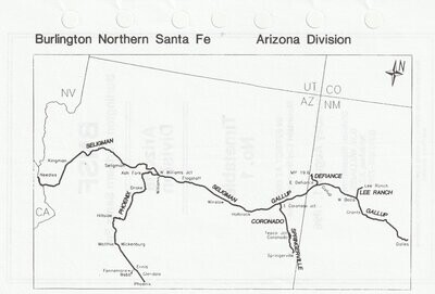 Burlington Northern Santa Fe Arizona Division Map 1996