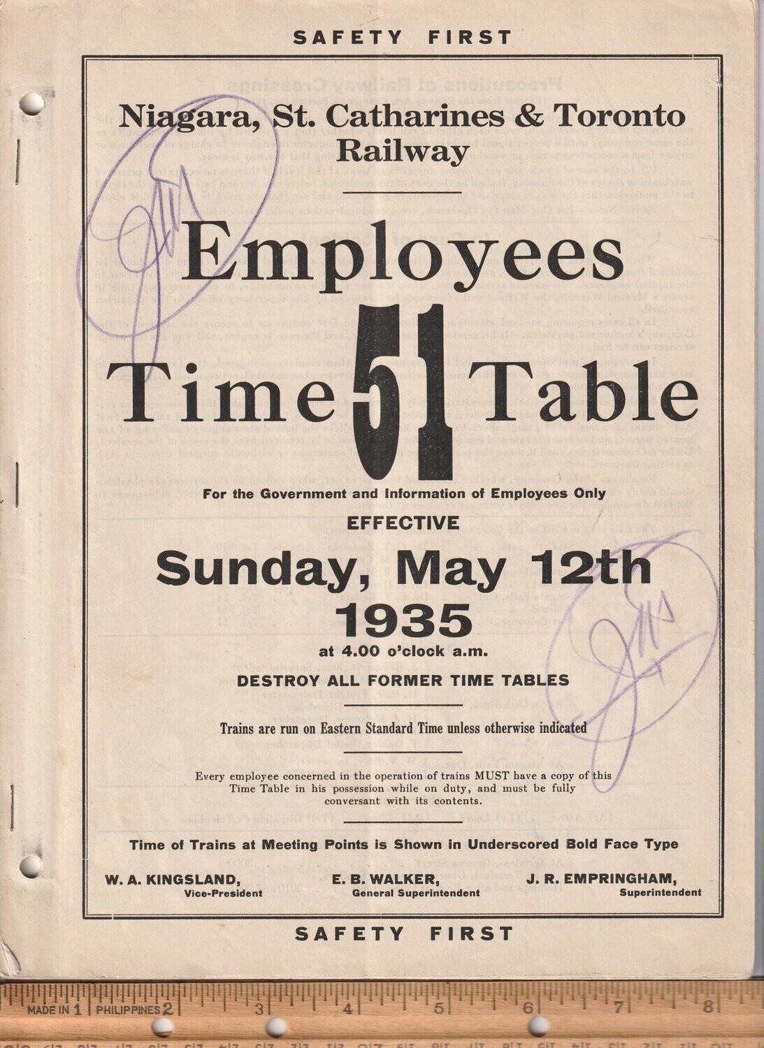 Niagara, St. Catharines & Toronto Railway 1935