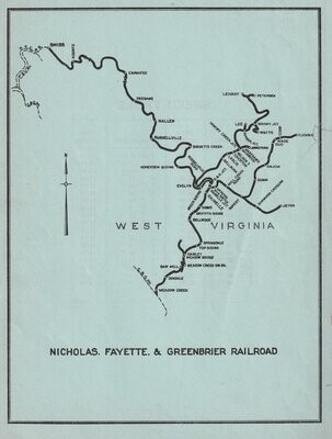 Nicholas, Fayette & Greenbrier Railroad Map 1947