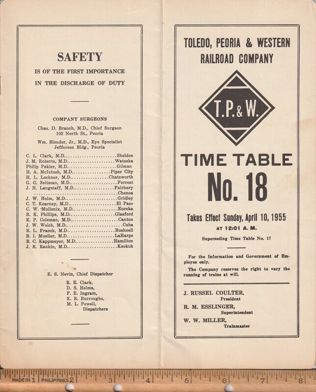 Toledo, Peoria & Western Railroad 1955