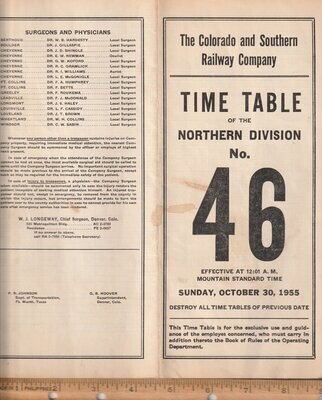 Colorado & Southern Northern Division 1955