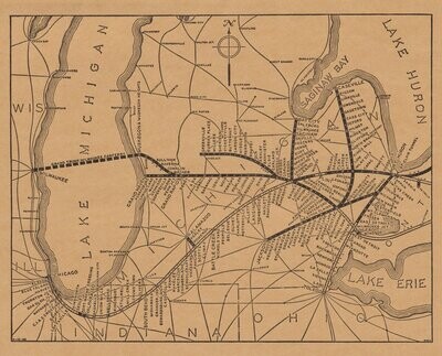 Grand Trunk Western RR map 1958