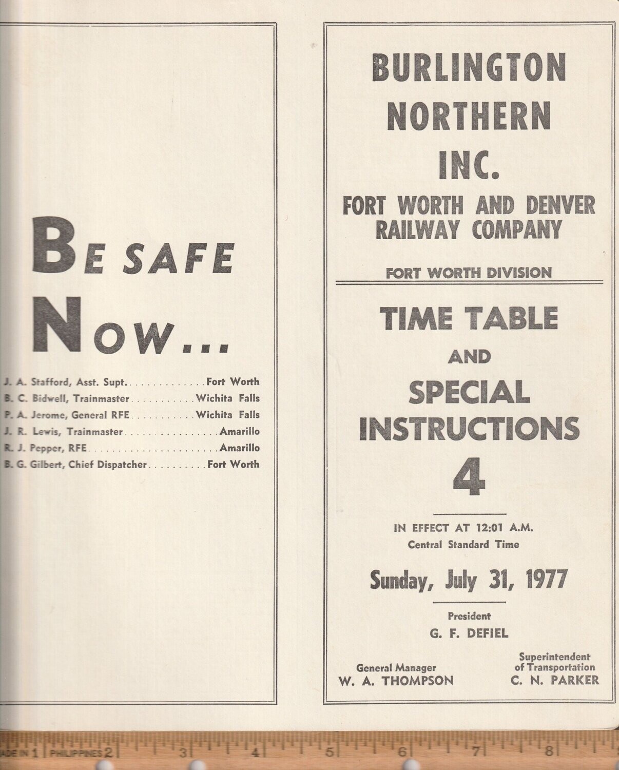 Fort Worth & Denver Fort Worth Division 1977