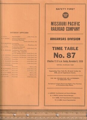 Missouri Pacific Arkansas Division 1936