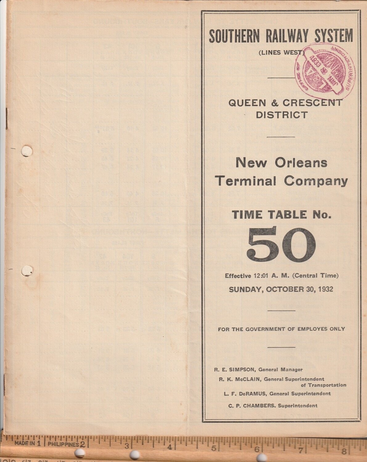 Southern New Orleans Terminal Co 1932