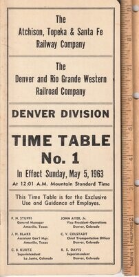 Santa Fe-Denver and Rio Grande Western Denver Division 1963