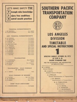 Southern Pacific Los Angeles Division 1973
