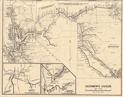 Southern Pacific Sacramento Division Map 1977