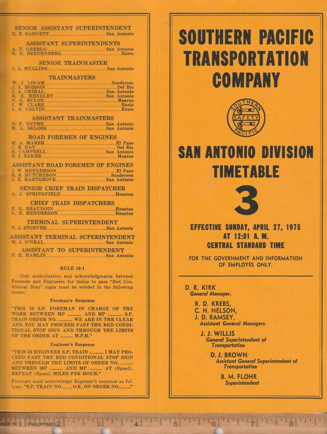 Southern Pacific San Antonio Division 1975