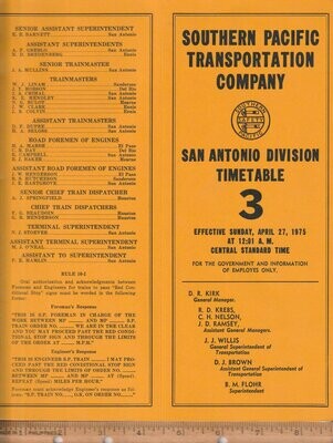 Southern Pacific San Antonio Division 1975