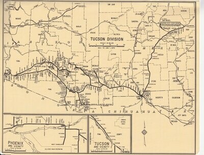 Southern Pacific Tucson Division Map 1978