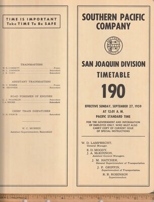 Southern Pacific San Joaquin Division 1959