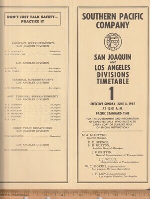 Southern Pacific San Joaquin and Los Angeles Divisions 1967