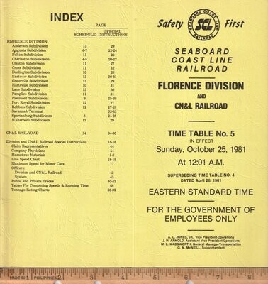 Seaboard Coast Line Florence Division 1981