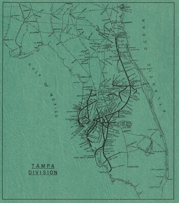 Seaboard Coast Line Tampa Division Map 1971
