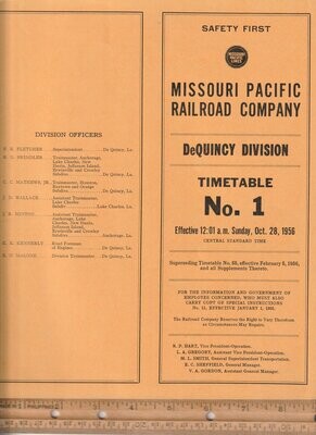 Missouri Pacific DeQuincy Division 1956